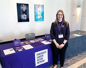 PanCAN’s associate director of clinical initiatives manages booth at the AHPBA Annual Meeting
