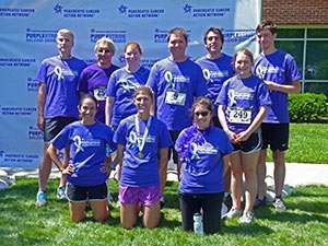 Members of Team Der Lab, including Dr. Kirsten Bryant (front row, second from left) and Dr. Channing Der (back row, second from left), supported PurpleStride Raleigh-Durham on May 17, 2014.