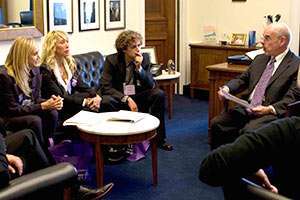 Wife, son and daughter of Michael Landon meet with Rep. Henry Waxman at PanCAN Advocacy Day