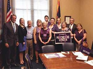 Phoenix Advocacy Chair Megan Martin (first row, third from right) with Arizona Senator Jeff Flake (far left) and fellow affiliate members at Advocacy Day in Washington, D.C.