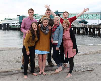 Mary with her family.