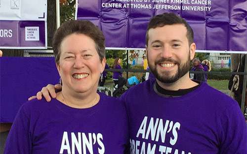 Randi with her son, Philip, at PurpleStride Philadelphia 2016