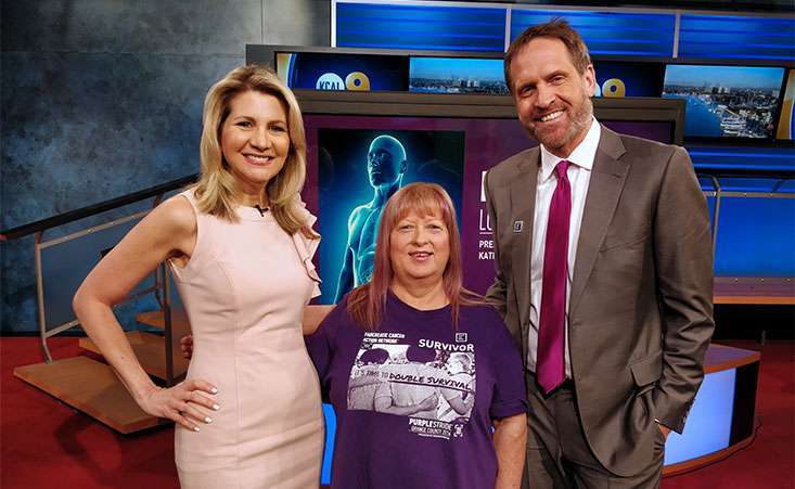Feature image Pancreatic Cancer Action Network volunteers appeared on KCAL-TV to discuss PurpleStride Los Angeles, which takes place on May 5.