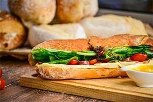 A smart and healthy fast-food choice are sandwiches packed full of vegetables