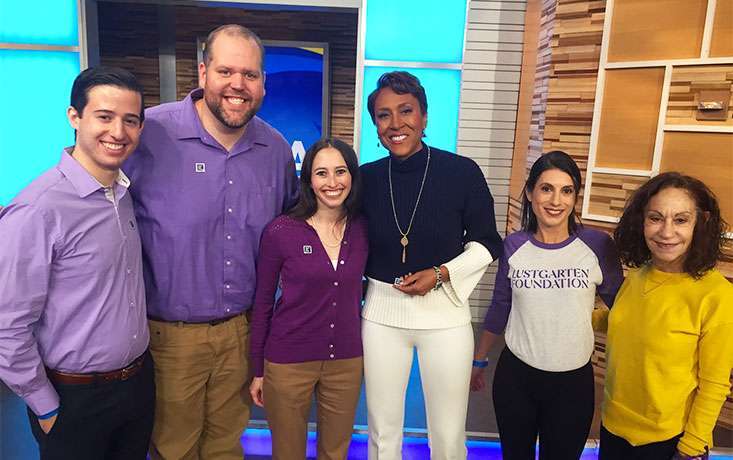 Feature image Pancreatic cancer advocates wear purple on ABC’s Good Morning America with Robin Roberts