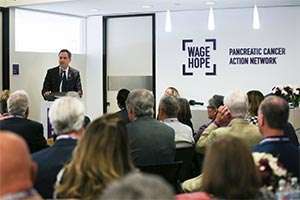Nicholas Nissen, MD, speaks at the Pancreatic Cancer Action Network 20th anniversary event 