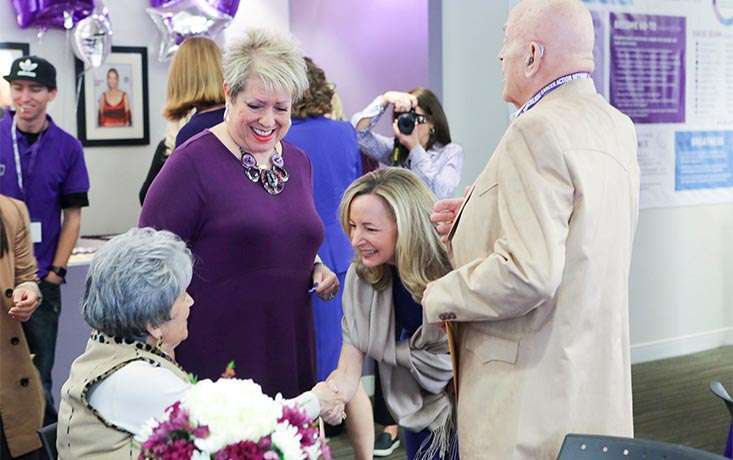 PanCAN founder with president and CEO welcome supporters to 20th anniversary event