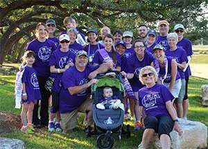 Family participates at PurpleStride Austin walk to end pancreatic cancer in 2015