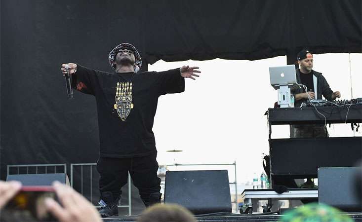Bushwick Bill of hip-hop group Geto Boys rapping on stage before he died following stage IV pancreatic cancer diagnosis