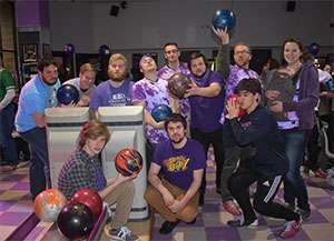 Group of young bowlers have fun while they raise funds to fight pancreatic cancer at DIY event