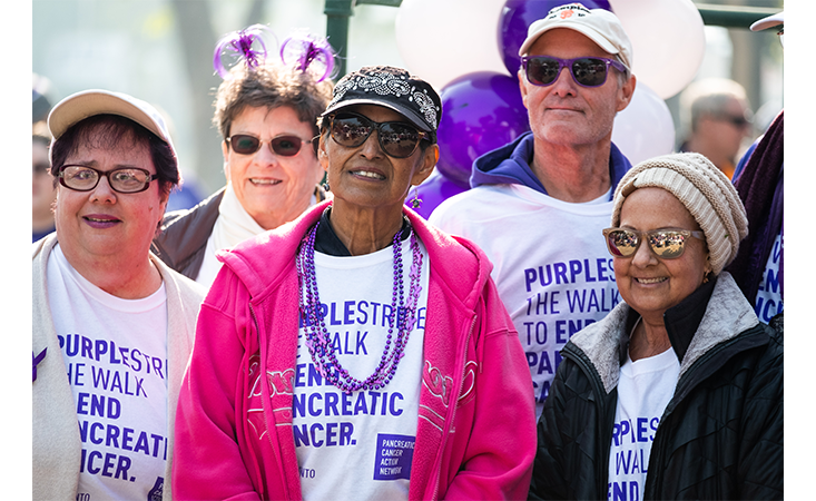 A group of pancreatic cancer survivors are celebrated at PanCAN walk/run event
