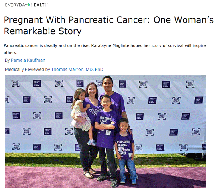 Everyday Health article headline, “Pregnant with Cancer: One Woman’s Remarkable Story”
