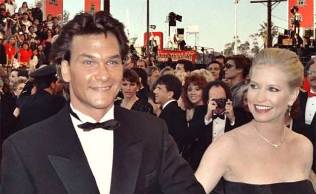 Feature image Actor Patrick Swayze and wife at the 1989 Academy Awards