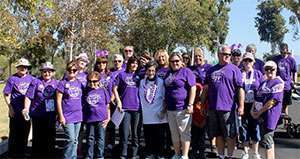 Lisa Kulok and the Purple Crusaders team at PurpleStride Orange County.
