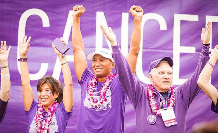 Pancreatic cancer survivors at PurpleStride