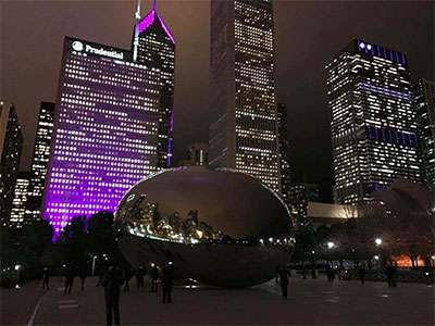 Chicago has a purple skyline on World Pancreatic Cancer Day