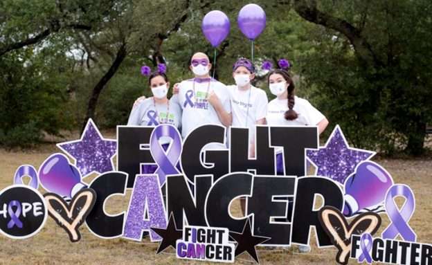 Feature image PanCAN PurpleStride San Antonio walk team in November 2020