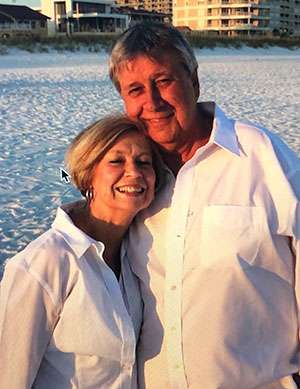 Lewis and Joni Jordan on the beach
