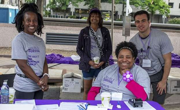 Feature image Gloria with fellow volunteers at PurpleStride Washington D.C. event