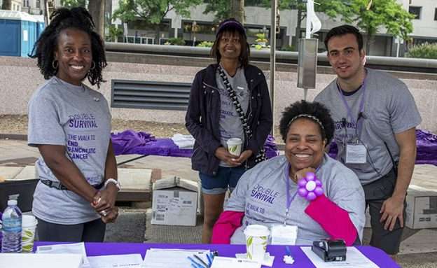 Gloria with fellow volunteers at PurpleStride Washington D.C. event