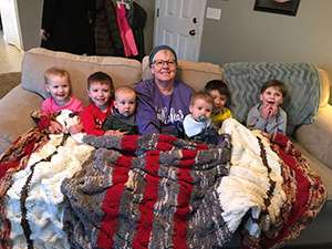 Pat Gareau with grandchildren