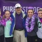 Ken Cunzeman, PanCAN volunteer in Maryland, with his granddaughters at PanCAN PurpleStride