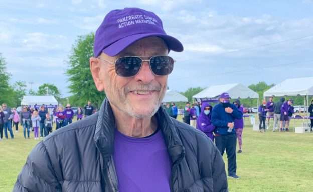 Feature image Rod Devlin, a pancreatic cancer survivor, at PanCAN PurpleStride Richmond 2022