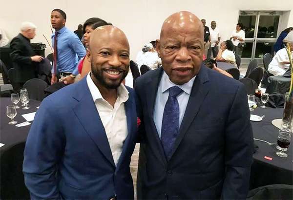 John Lewis with his cousin, Garry Lowe