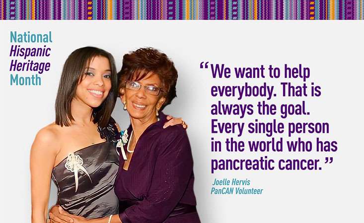 Feature image PanCAN volunteer Joelle Hervis with her grandmother