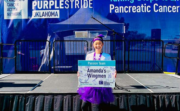Feature image Amanda Winge at PanCAN PurpleStride Oklahoma