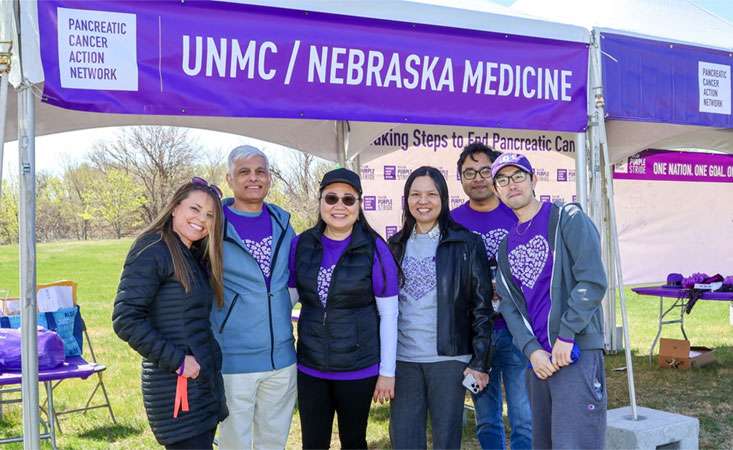 Feature image UNMC and Nebraska Medicine team at PanCAN PurpleStride
