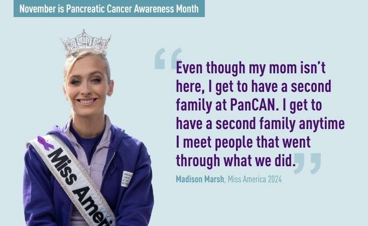 Feature image Miss America 2024 Madison Marsh is raising awareness of pancreatic cancer in honor of her late mother