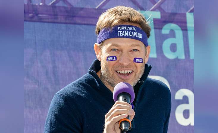 Feature image Just Salad founder and CEO, Nick Kenner, speaks at PanCAN PurpleStride NYC in 2024